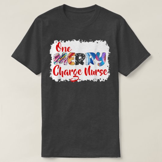 One Merry Charge Nurse Christmas PJ Xmas Matching  Tシャツ (デザイン正面)