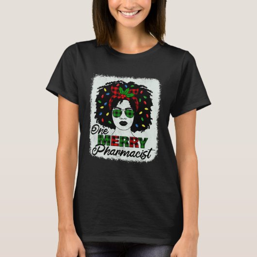 One Merry Pharmacist Afro African American Christm Tシャツ (正面)