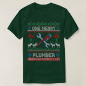 One Merry Plumber Plumbing Ugly Christmas Sweater  Tシャツ (デザイン正面)