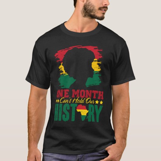 One Month Can't Hold Our History BHM Pride Afro Wo Tシャツ (正面)