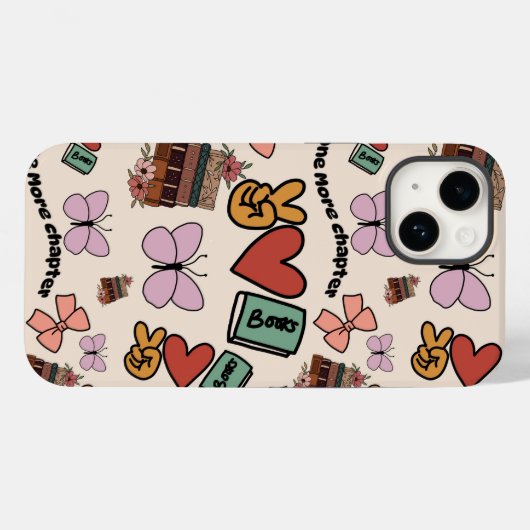 One More Chapter Book Lover Pattern Phone Case Case-Mate iPhoneケース (裏面 (横))