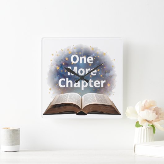 One More Chapter Book Lovers Reading Magic スクエア壁時計 (ホーム)