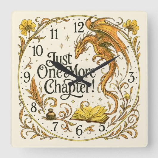 One More Chapter, Brown Dragon, for Readers Writer スクエア壁時計 (正面)