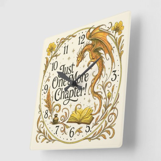 One More Chapter, Brown Dragon, for Readers Writer スクエア壁時計 (傾斜)