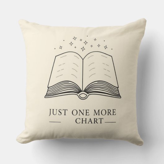 One More Chapter - Cozy Book Lover Throw Pillow クッション (正面)