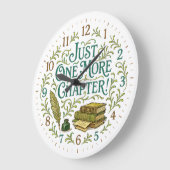 One More Chapter, green brown, for Readers Writers ラージ壁時計 (傾斜)