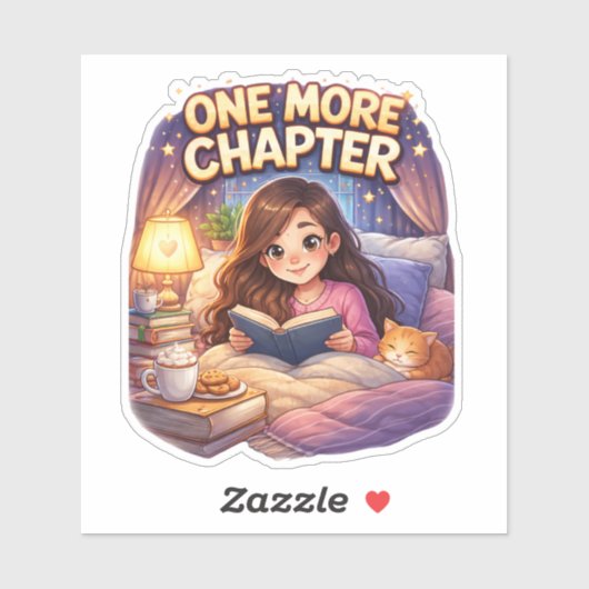 One More Chapter Reading Custom-Cut Vinyl Sticker シール (シート)