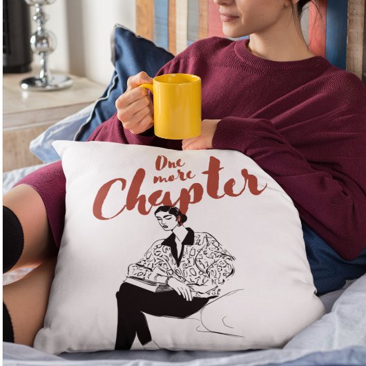 One More Chapter Red Script l Book Lovers & Reader クッション