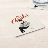 One More Chapter Red Script l Book Lovers & Reader スクエアペーパーコースター (アングル)