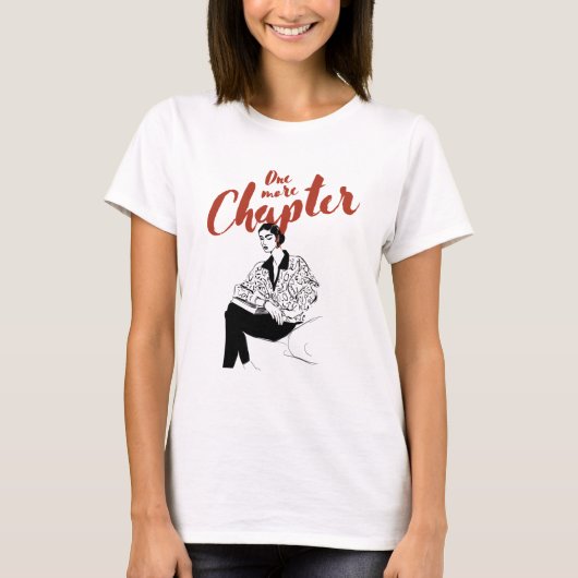 One More Chapter Red Script l Book Lovers & Reader Tシャツ (正面)
