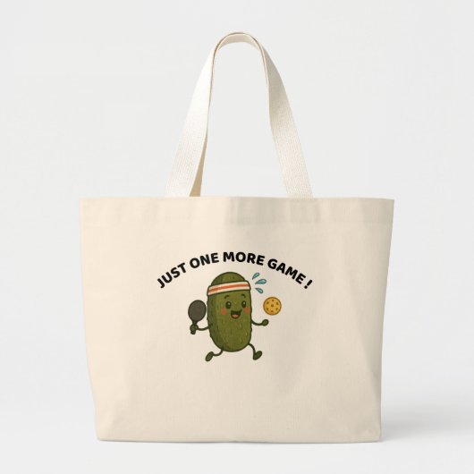 One More Game Pickleball Tote Bag ラージトートバッグ (正面)