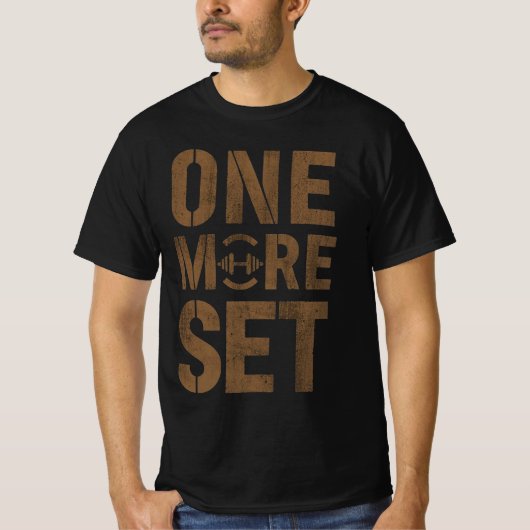 One More Set Gym Motivation Shirt | Workout Discip Tシャツ (正面)