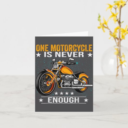 One Motorcycle Is Never Enough - Funny Biker Quote カード (黄色い花)