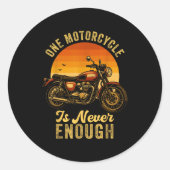 One Motorcycle Is Never Enough Retro Funny Biker  ラウンドシール (正面)