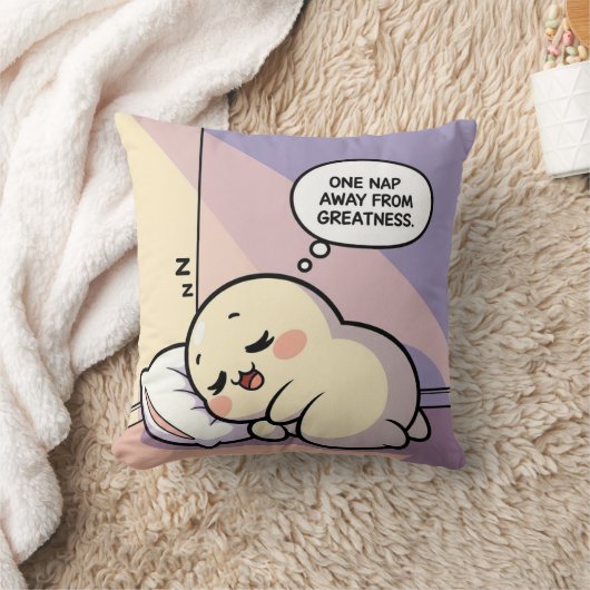 One Nap Away From Greatness Pillow-Cozy Funny Gift クッション (ブランケット)