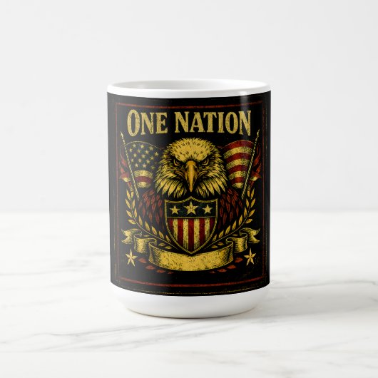 One Nation – American Unity Pride コーヒーマグカップ (中央)