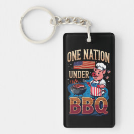 One Nation Under BBQ – Vintage Chef Grillmaster キーホルダー