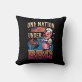 One Nation Under BBQ – Vintage Chef Grillmaster クッション (正面)