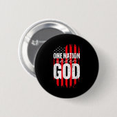 One Nation Under God American Flag Christian Jesus 缶バッジ (正面&裏面)