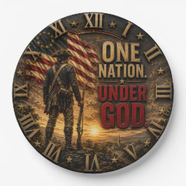 One Nation Under God Patriotic American Revolution ペーパープレート