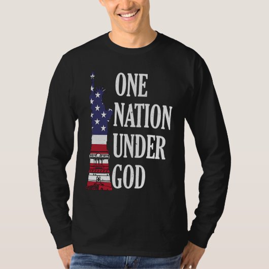 One Nation Under God Patriotic American Tシャツ (正面)