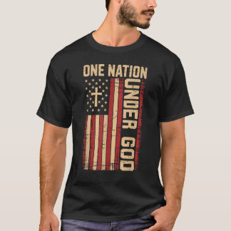 One Nation Under God USA Patriotic Christian Tシャツ