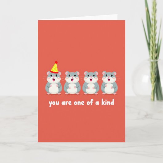 One Of A Kind Birthday Hamster Card カード (正面)