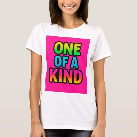 One of a kind - Neon Rainbow Statement T-Shirt Tシャツ (正面)