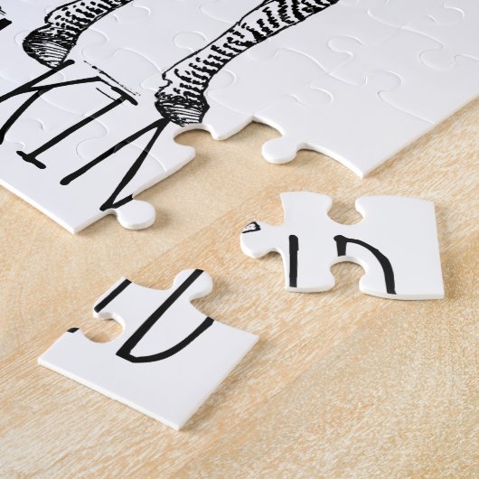 One Of A Kind Unique Zebra ジグソーパズル (側面)