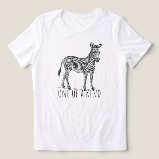 One Of A Kind Unique Zebra トライブレンドＴシャツ (デザイン正面)