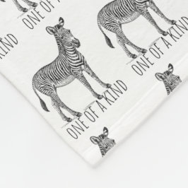One Of A Kind Unique Zebra フリースブランケット