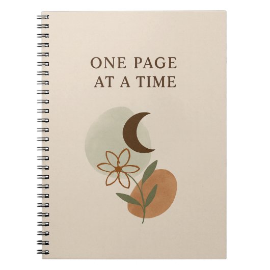 One Page at a Time Notebook - やる気を起こさせる Boho ノートブック (正面)