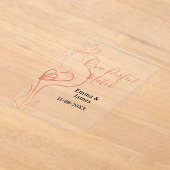 One Perfect match terracotta wedding couple name f アクリル招待状 (レイダウン)