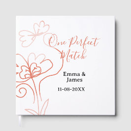 One Perfect match terracotta wedding couple name f ゲストブック