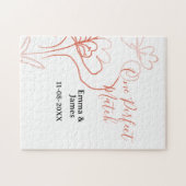 One Perfect match terracotta wedding couple name f ジグソーパズル (横)