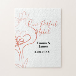 One Perfect match terracotta wedding couple name f ジグソーパズル