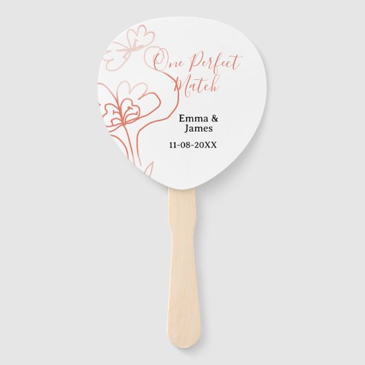 One Perfect match terracotta wedding couple name f ハンドファン (正面)