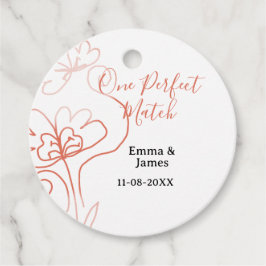 One Perfect match terracotta wedding couple name f フェイバータグ