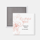 One Perfect match terracotta wedding couple name f マグネット (正面/裏面)