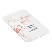 One Perfect match terracotta wedding couple name f マグネット (右側)