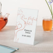 One Perfect match terracotta wedding couple name f 台座サイン (インサイチュ)