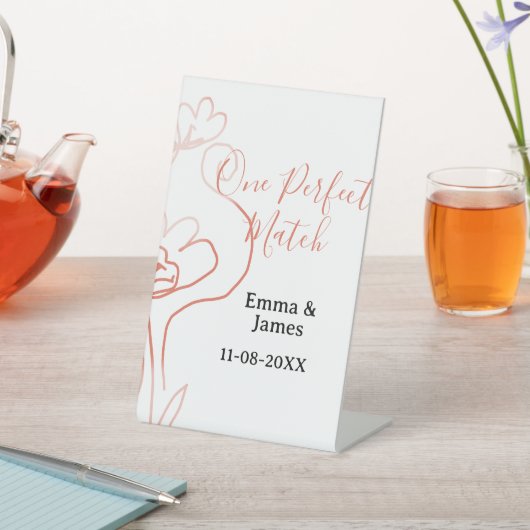 One Perfect match terracotta wedding couple name f 台座サイン (インサイチュ)