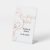 One Perfect match terracotta wedding couple name f 台座サイン (正面)
