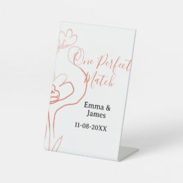 One Perfect match terracotta wedding couple name f 台座サイン