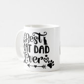 One Photo Best Cat Dad Ever Pet Paw Prints コーヒーマグカップ (正面左)