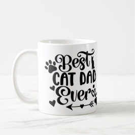 One Photo Best Cat Dad Ever Pet Paw Prints コーヒーマグカップ