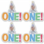  One Photo birthday Cupcake Topper シール (正面)