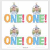  One Photo birthday Cupcake Topper シール (シート)
