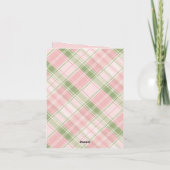 One Photo Classic Plaid Green and Pink Christmas   シーズンカード (裏面)