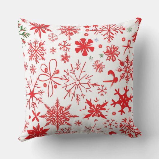 One Photo Custom Holiday Snowflake  クッション (裏面)